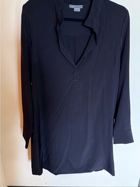 Vince Black Long-Sleeve V-Neck dress